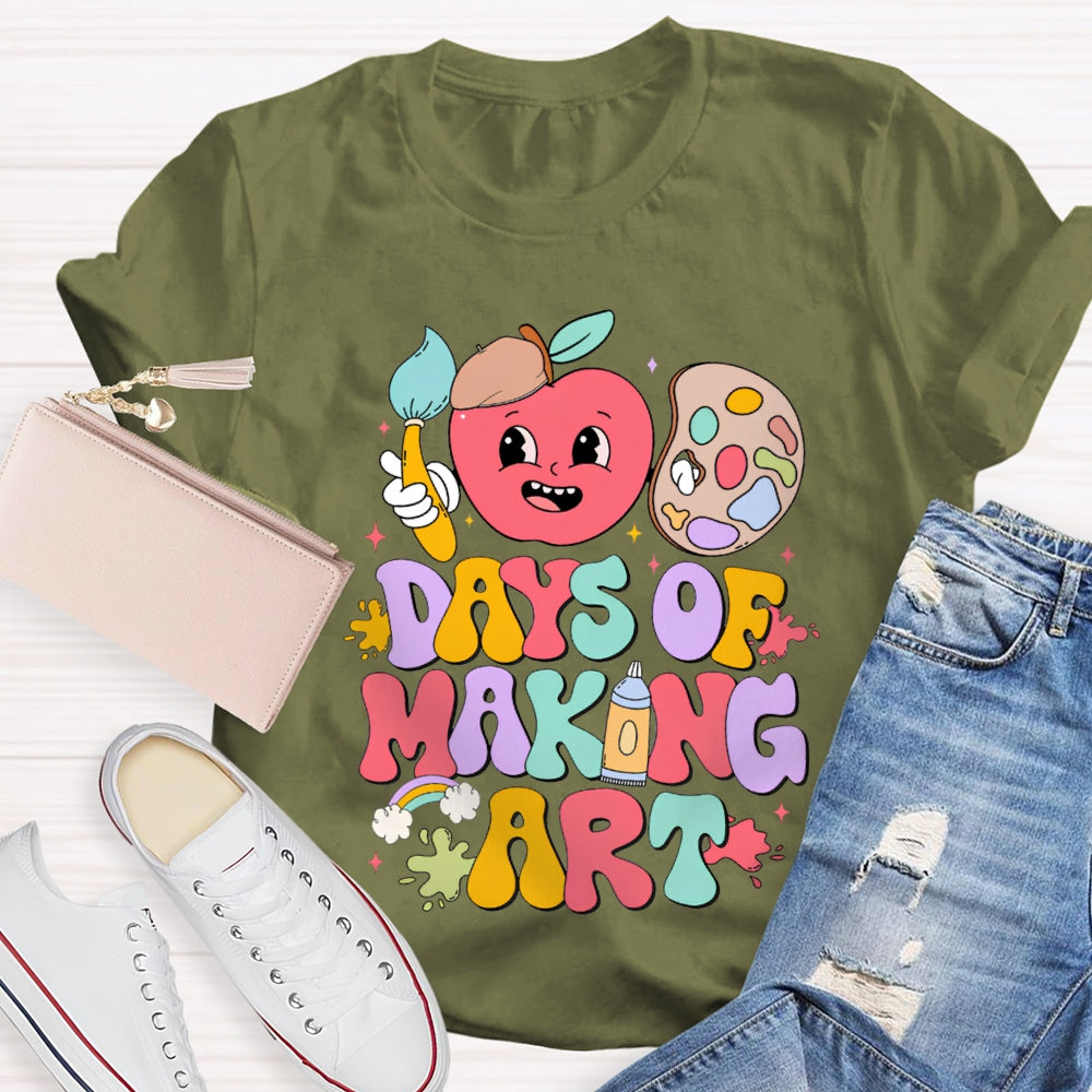 100 Days Of Making Art Apples And Dye Plates T-shirt