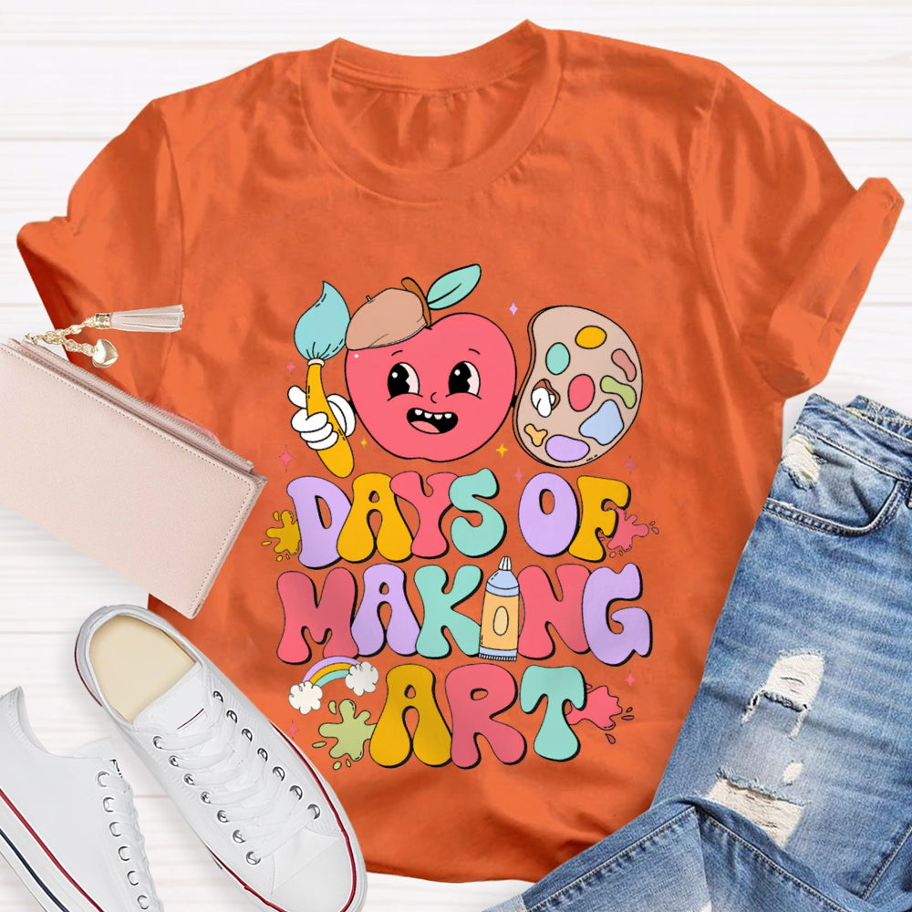 100 Days Of Making Art Apples And Dye Plates T-shirt