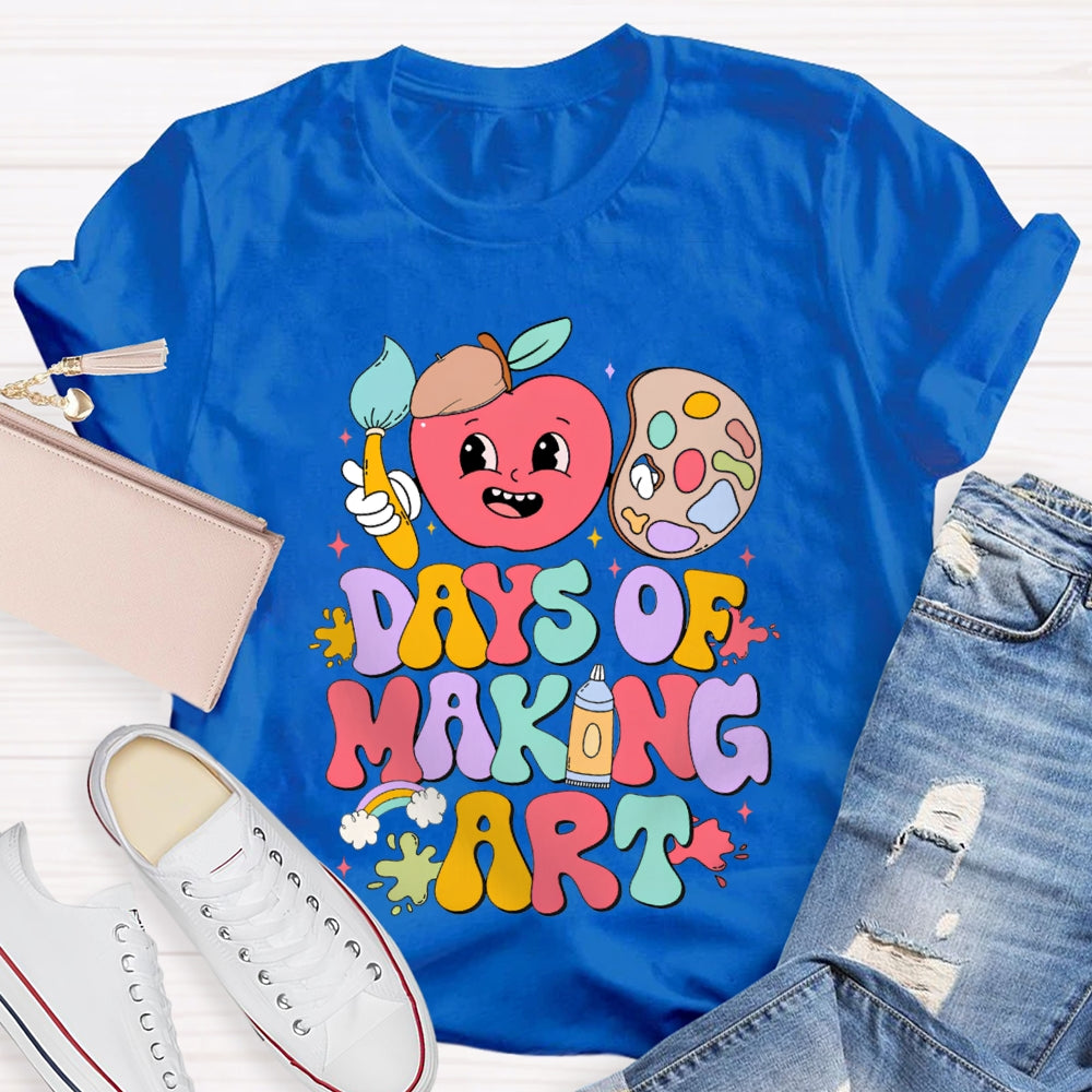 100 Days Of Making Art Apples And Dye Plates T-shirt