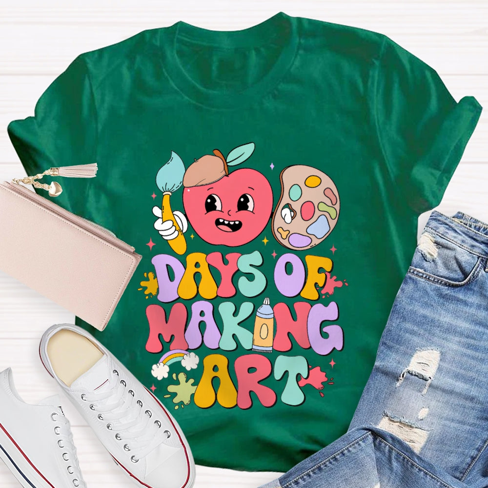 100 Days Of Making Art Apples And Dye Plates T-shirt