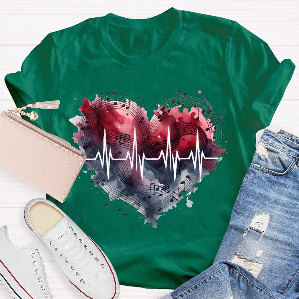 Music Teacher Heart And Valentine'S Day T-shirt