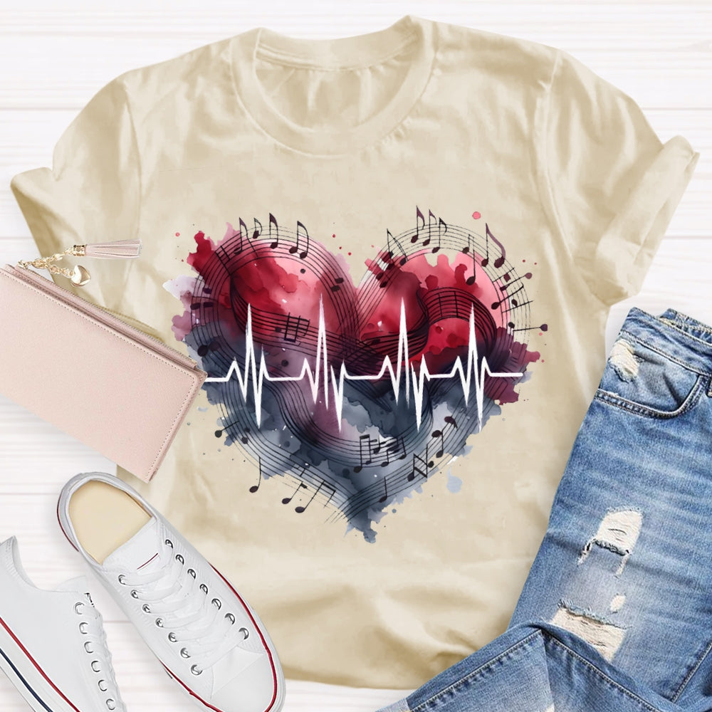 Music Teacher Heart And Valentine'S Day T-shirt