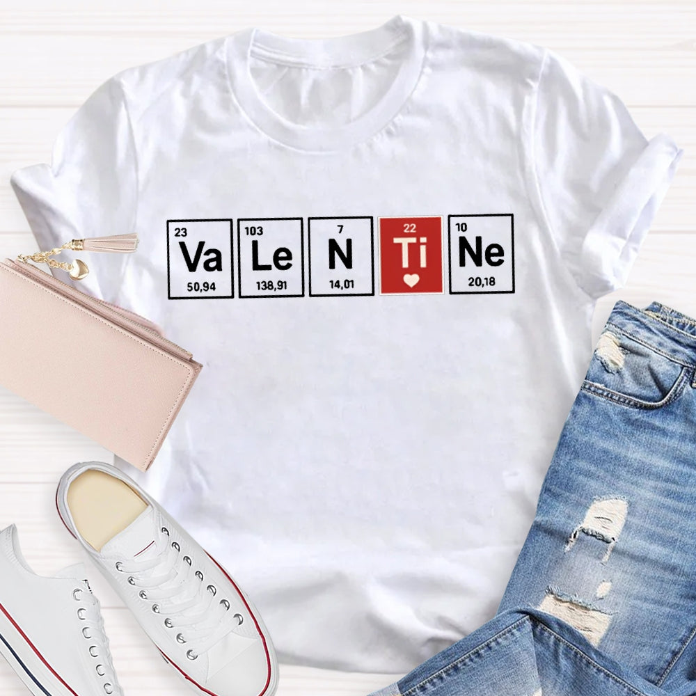 Valentine Science Teacher And Heart T-shirt