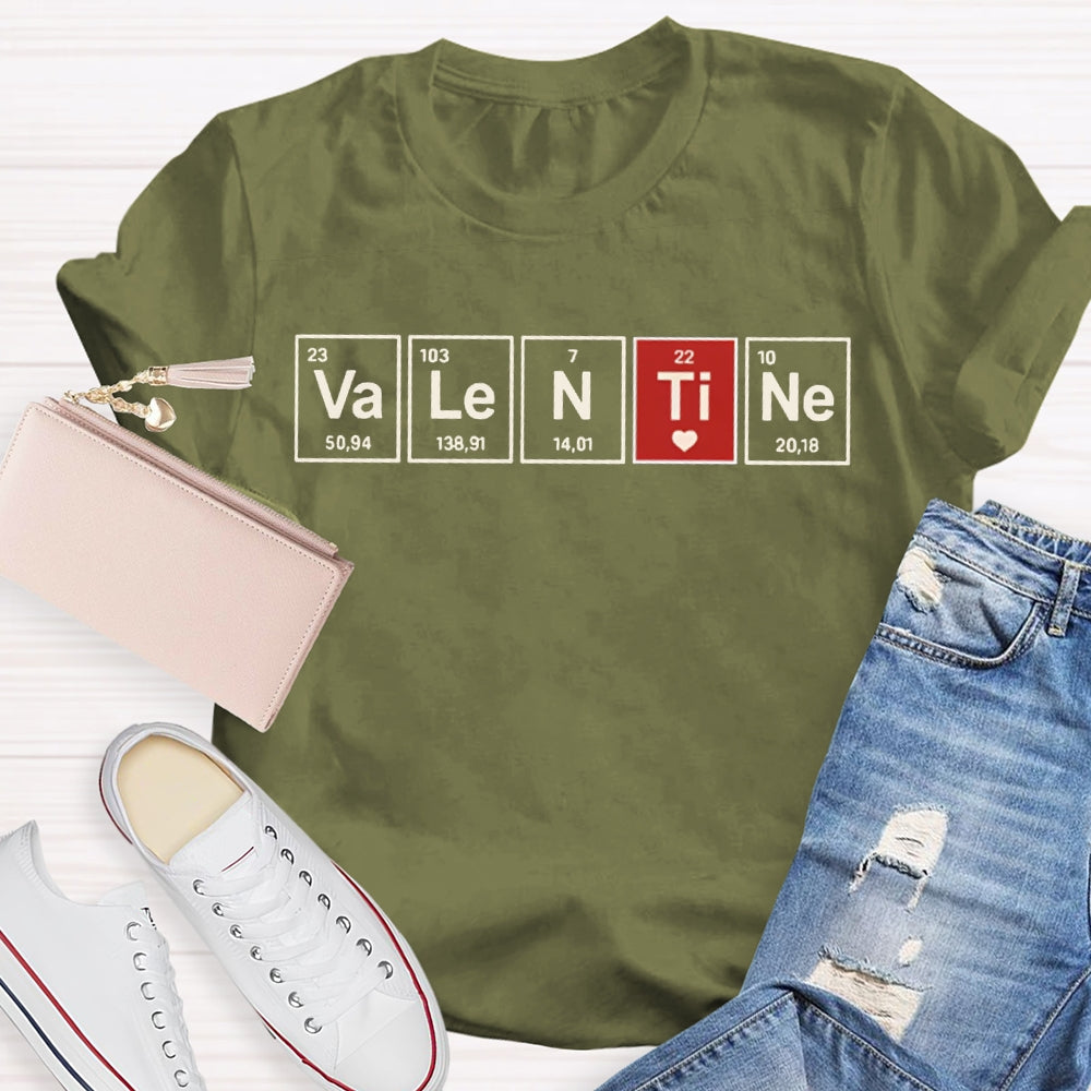Valentine Science Teacher And Heart T-shirt