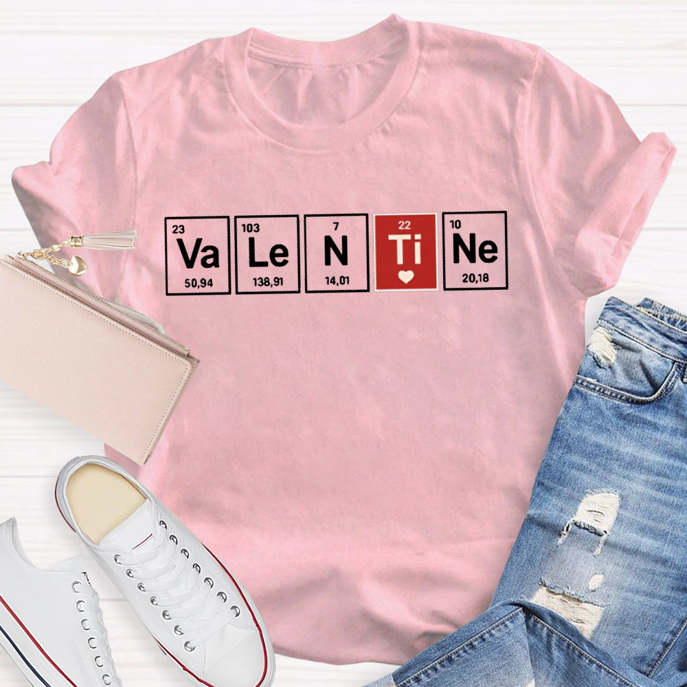 Valentine Science Teacher And Heart T-shirt