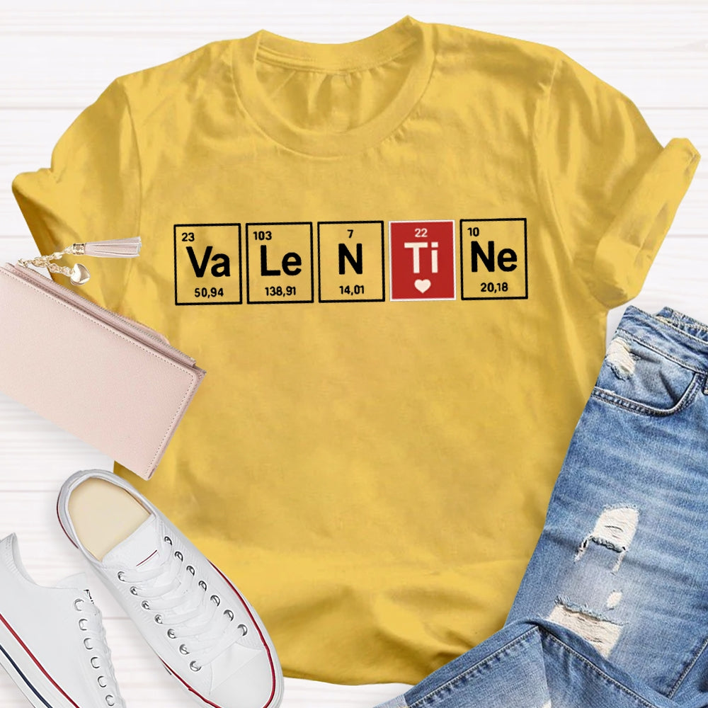 Valentine Science Teacher And Heart T-shirt