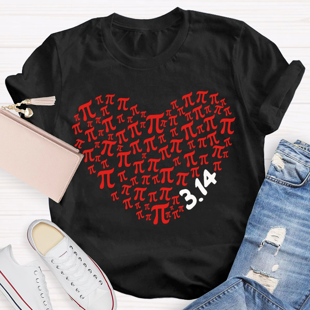 Heart Pi Valentine'S Day Math Teacher T-shirt