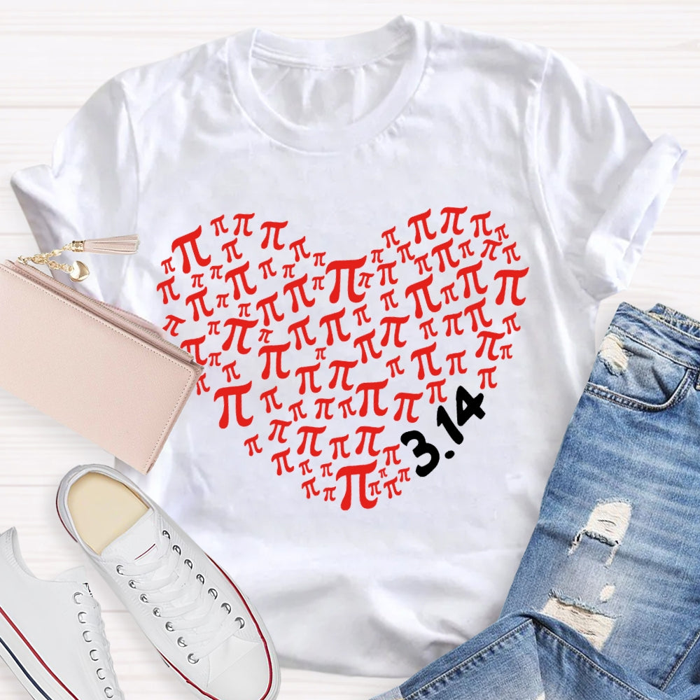 Heart Pi Valentine'S Day Math Teacher T-shirt