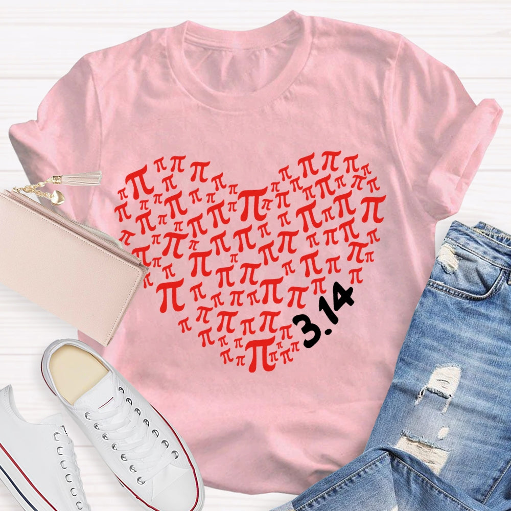 Heart Pi Valentine'S Day Math Teacher T-shirt