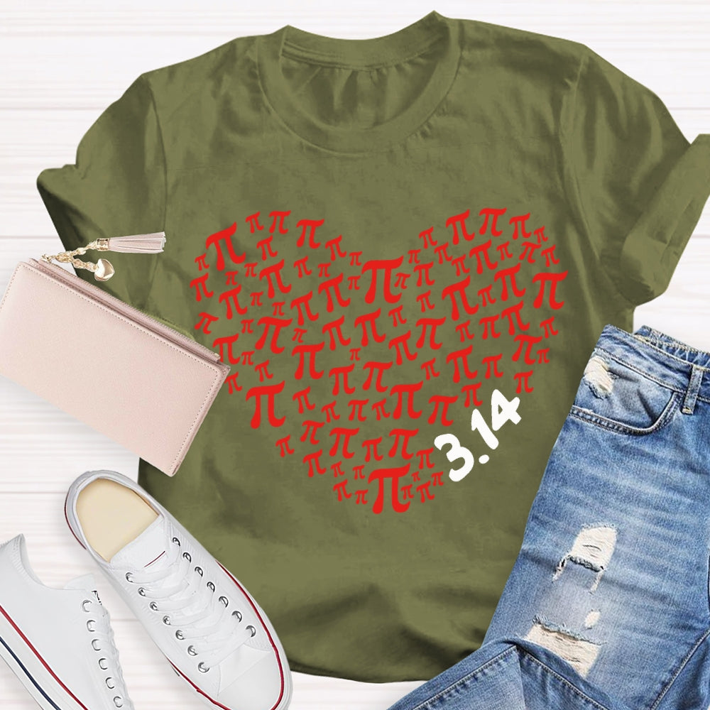 Heart Pi Valentine'S Day Math Teacher T-shirt