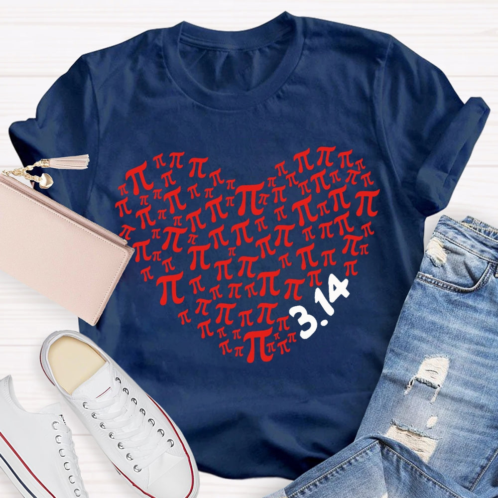 Heart Pi Valentine'S Day Math Teacher T-shirt