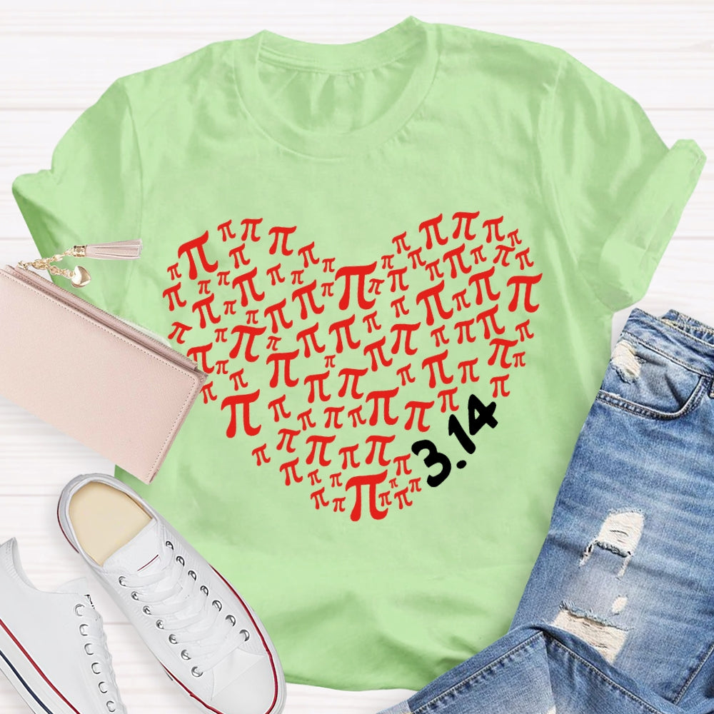 Heart Pi Valentine'S Day Math Teacher T-shirt