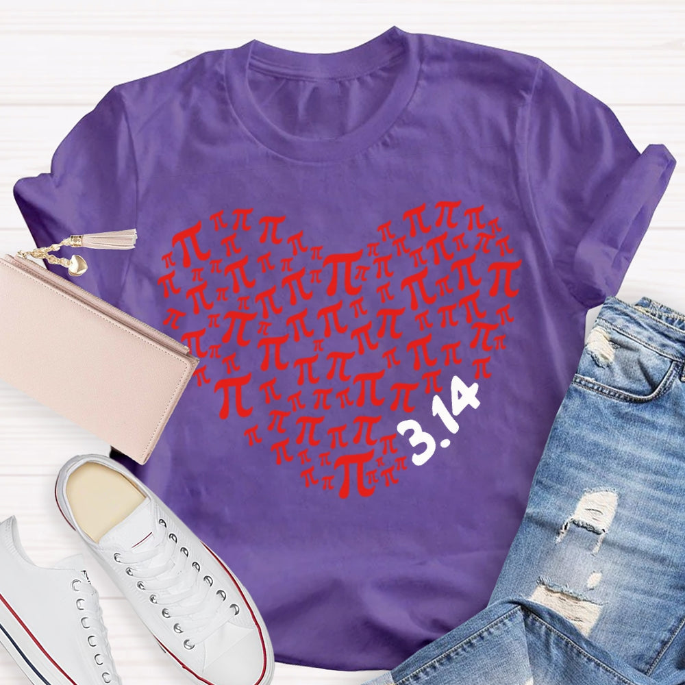 Heart Pi Valentine'S Day Math Teacher T-shirt