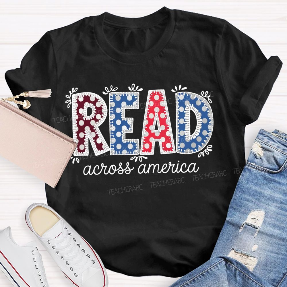 Read Across America Colorful Polka Dot Font T-shirt