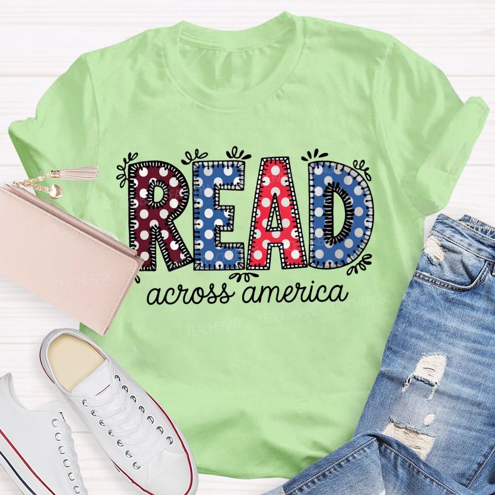 Read Across America Colorful Polka Dot Font T-shirt