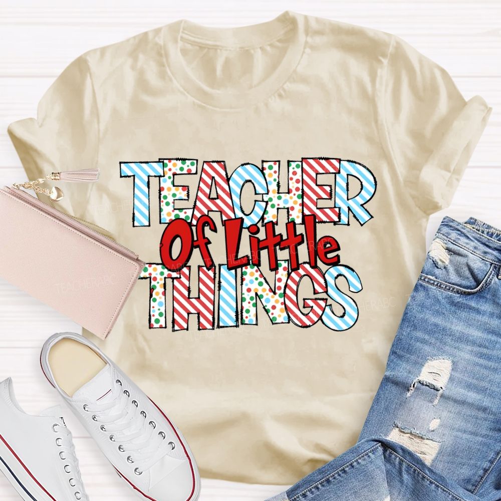 Teacher Or Little Things Colorful Polka Dot Font T-shirt