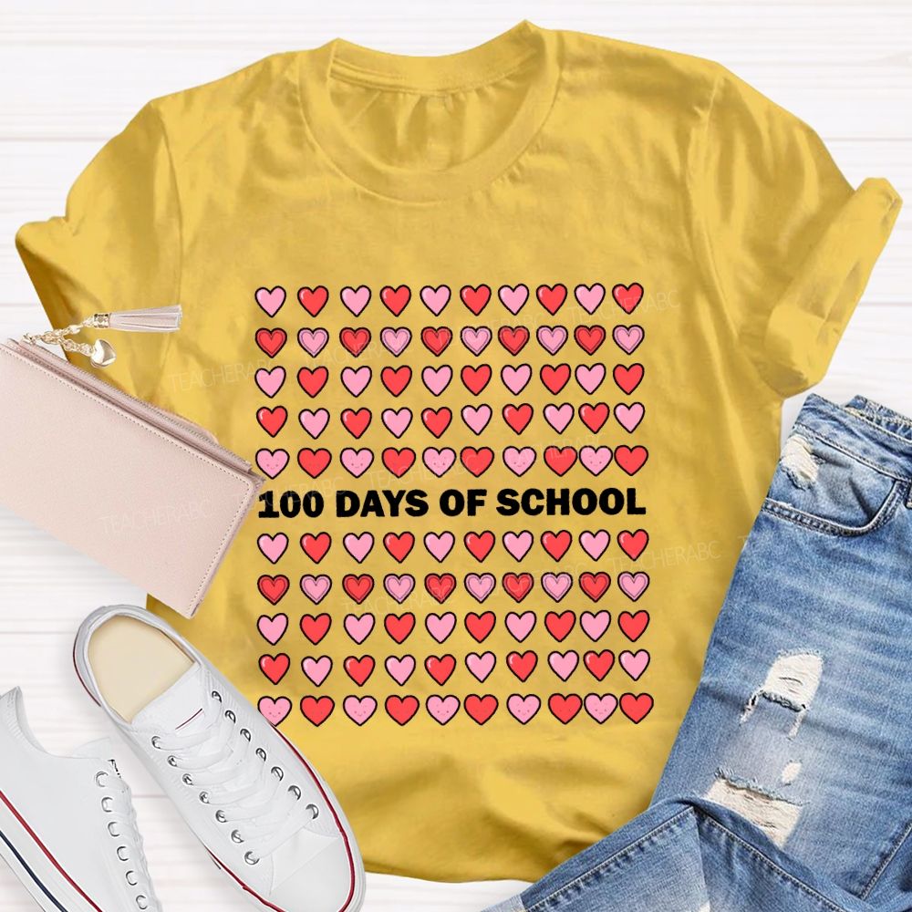 100 Days Of School Heart Valentine'S Day T-shirt
