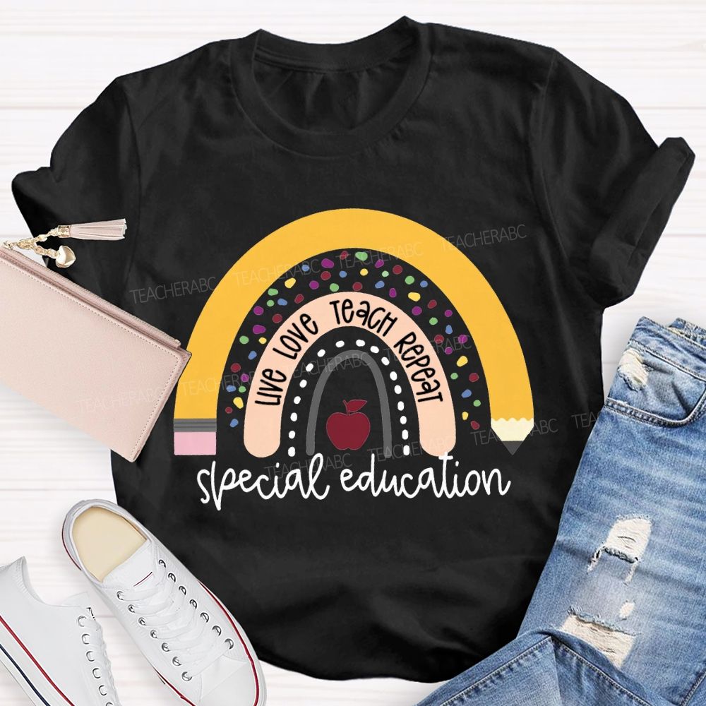 Live Love Teach Repeat Special Education T-shirt