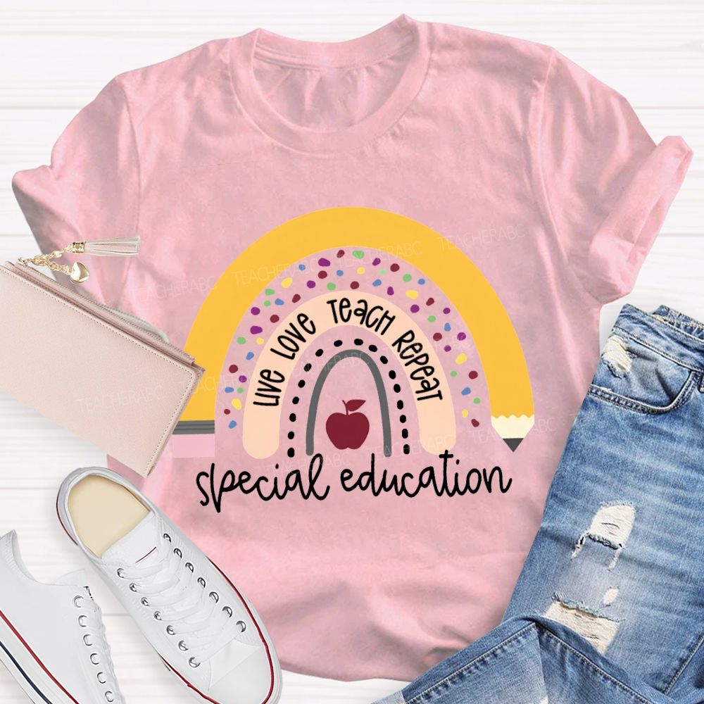 Live Love Teach Repeat Special Education T-shirt
