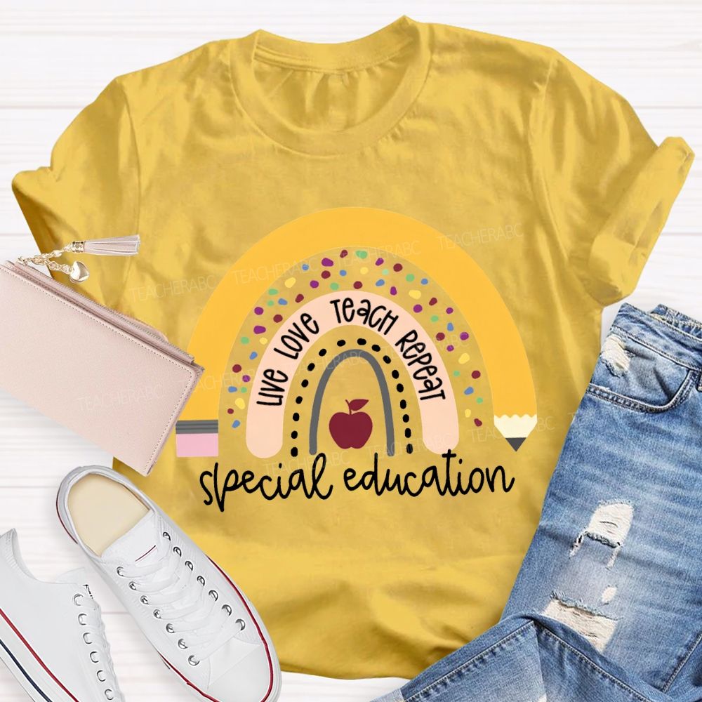 Live Love Teach Repeat Special Education T-shirt
