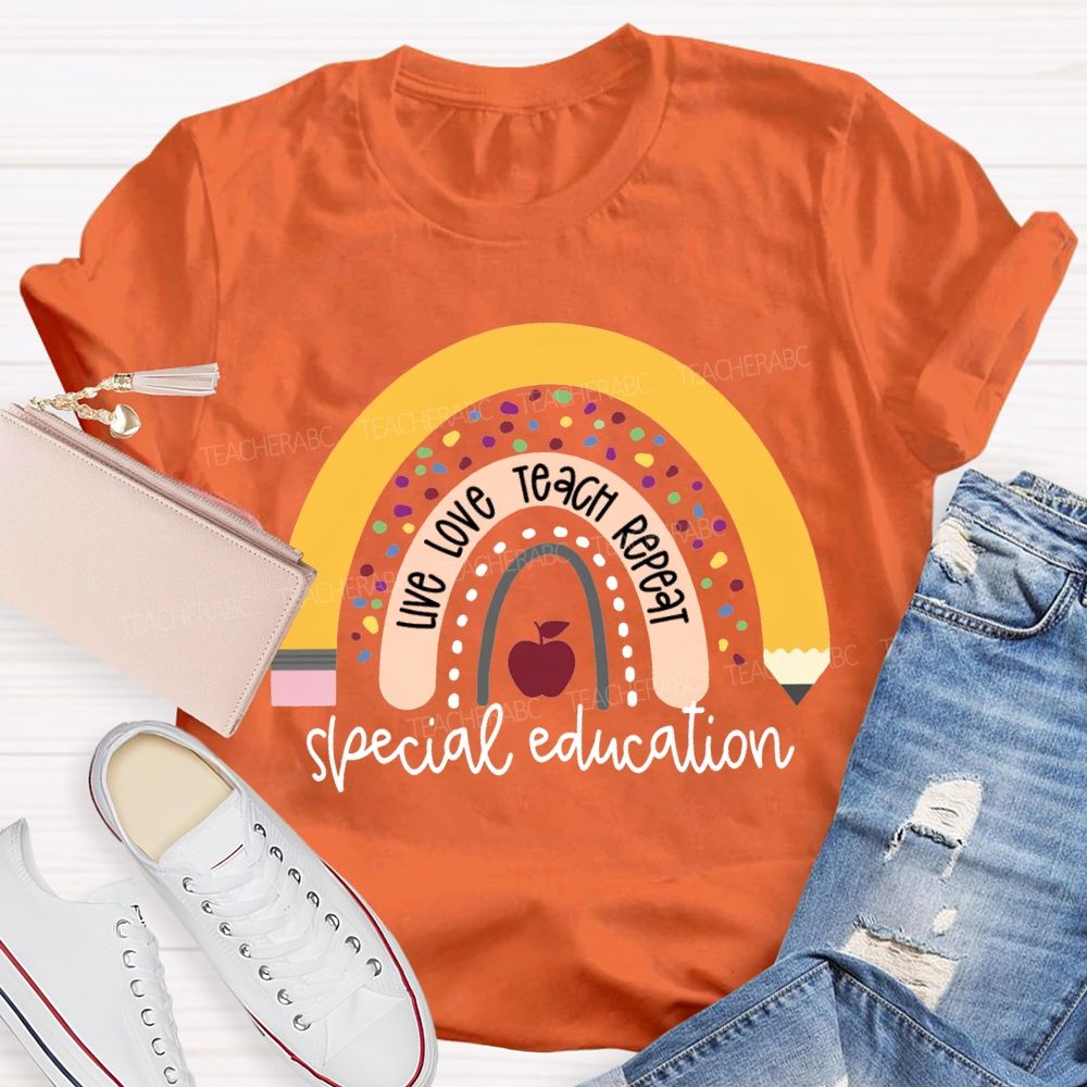Live Love Teach Repeat Special Education T-shirt