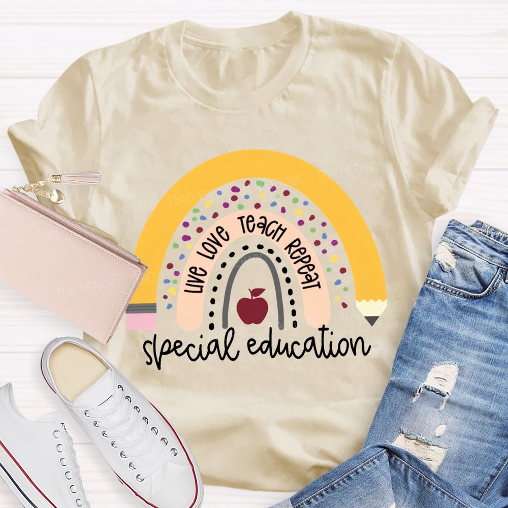 Live Love Teach Repeat Special Education T-shirt