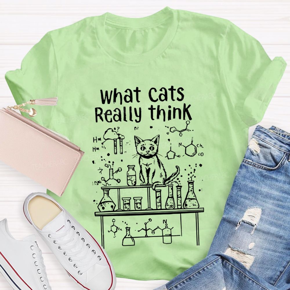 What Cats Really Think Cats And Lab Bottles Science Teacher T-shirt