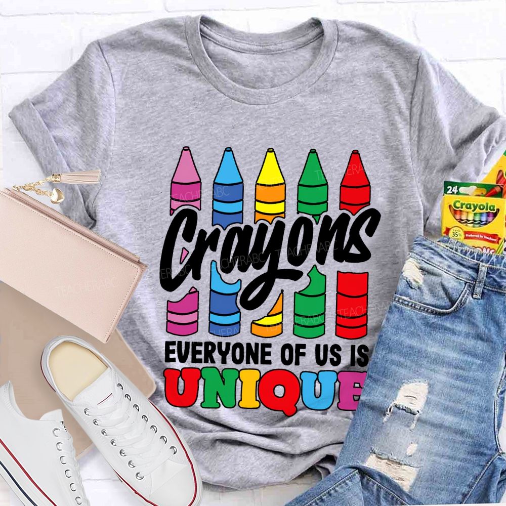Crayons Everyone Of Us Is Unique T-shirt