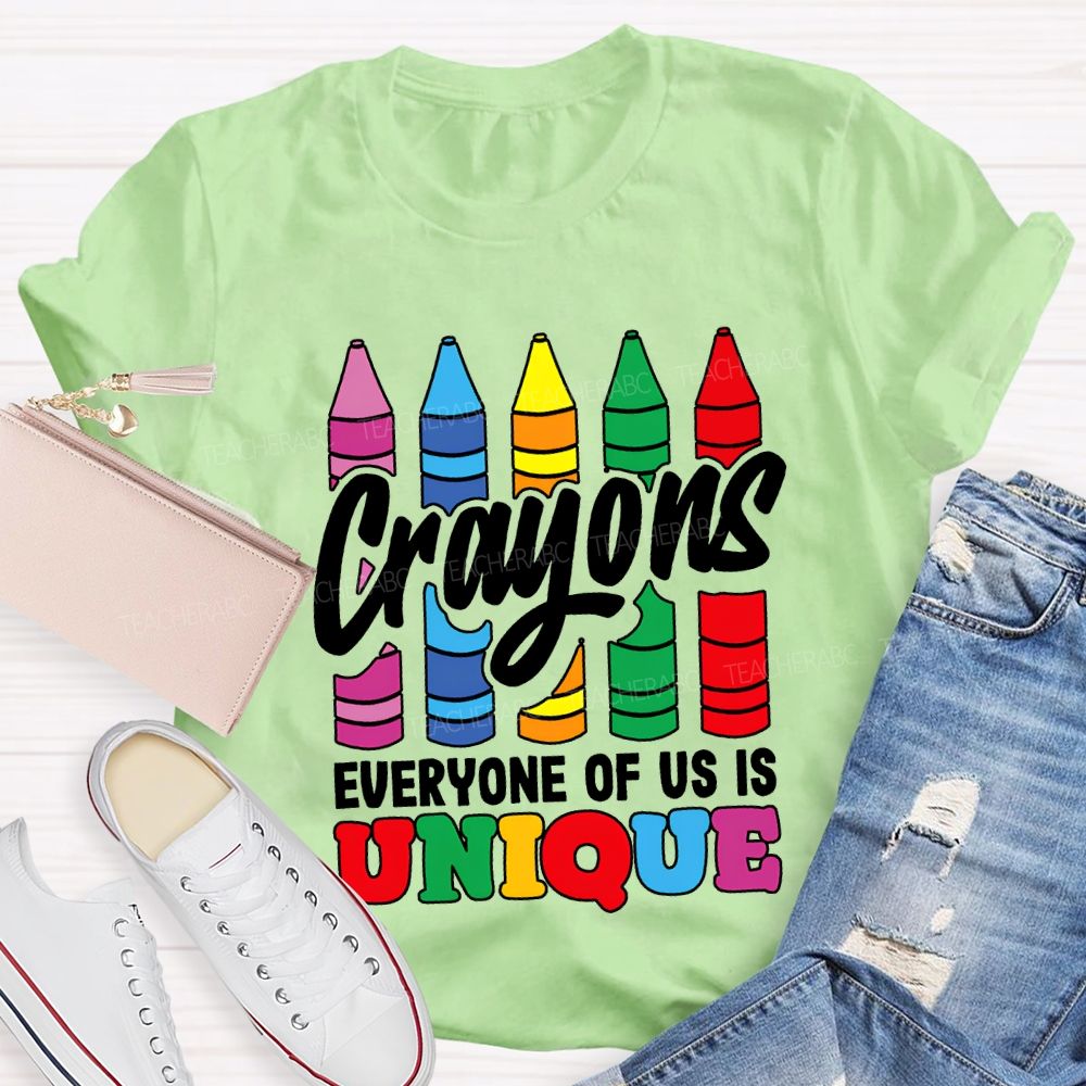 Crayons Everyone Of Us Is Unique T-shirt