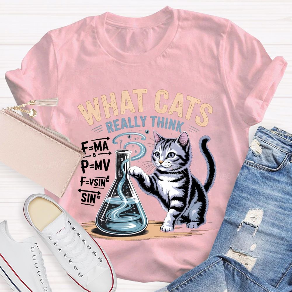 What Cats Really Think Physical Cat Teacher T-shirt
