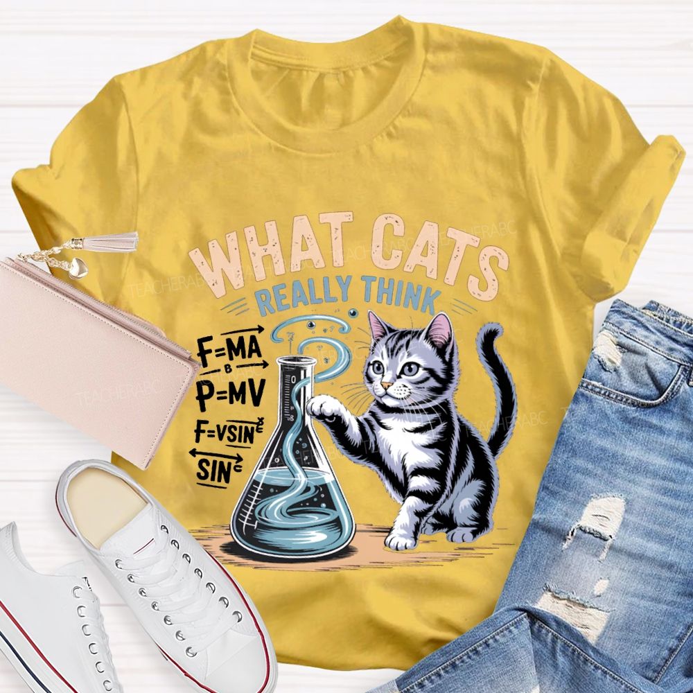 What Cats Really Think Physical Cat Teacher T-shirt