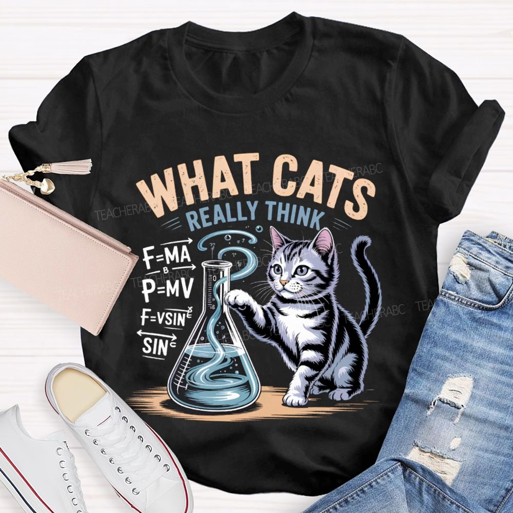 What Cats Really Think Physical Cat Teacher T-shirt