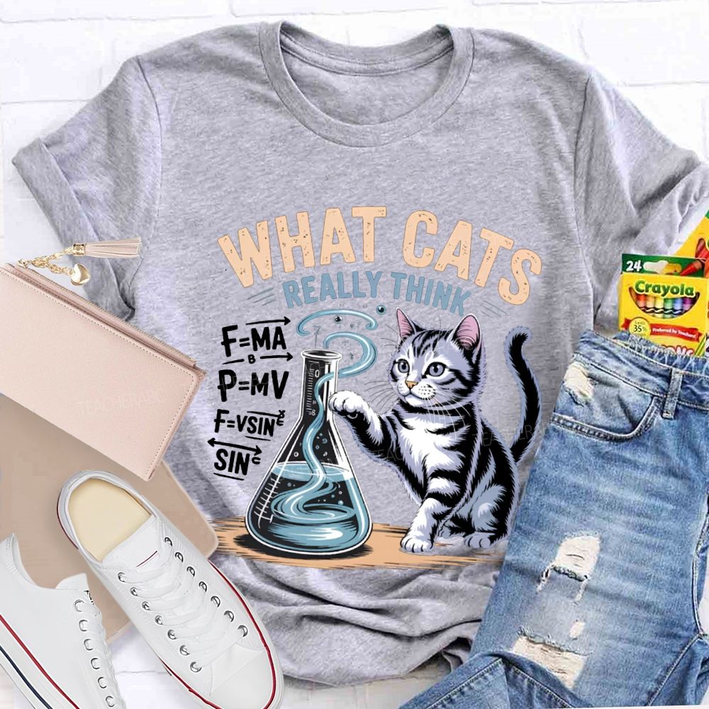 What Cats Really Think Physical Cat Teacher T-shirt