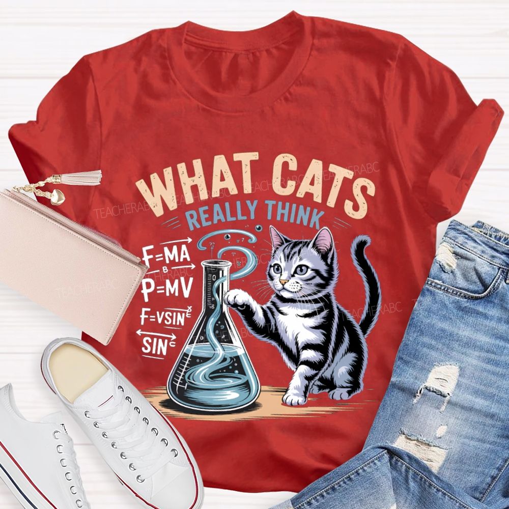 What Cats Really Think Physical Cat Teacher T-shirt