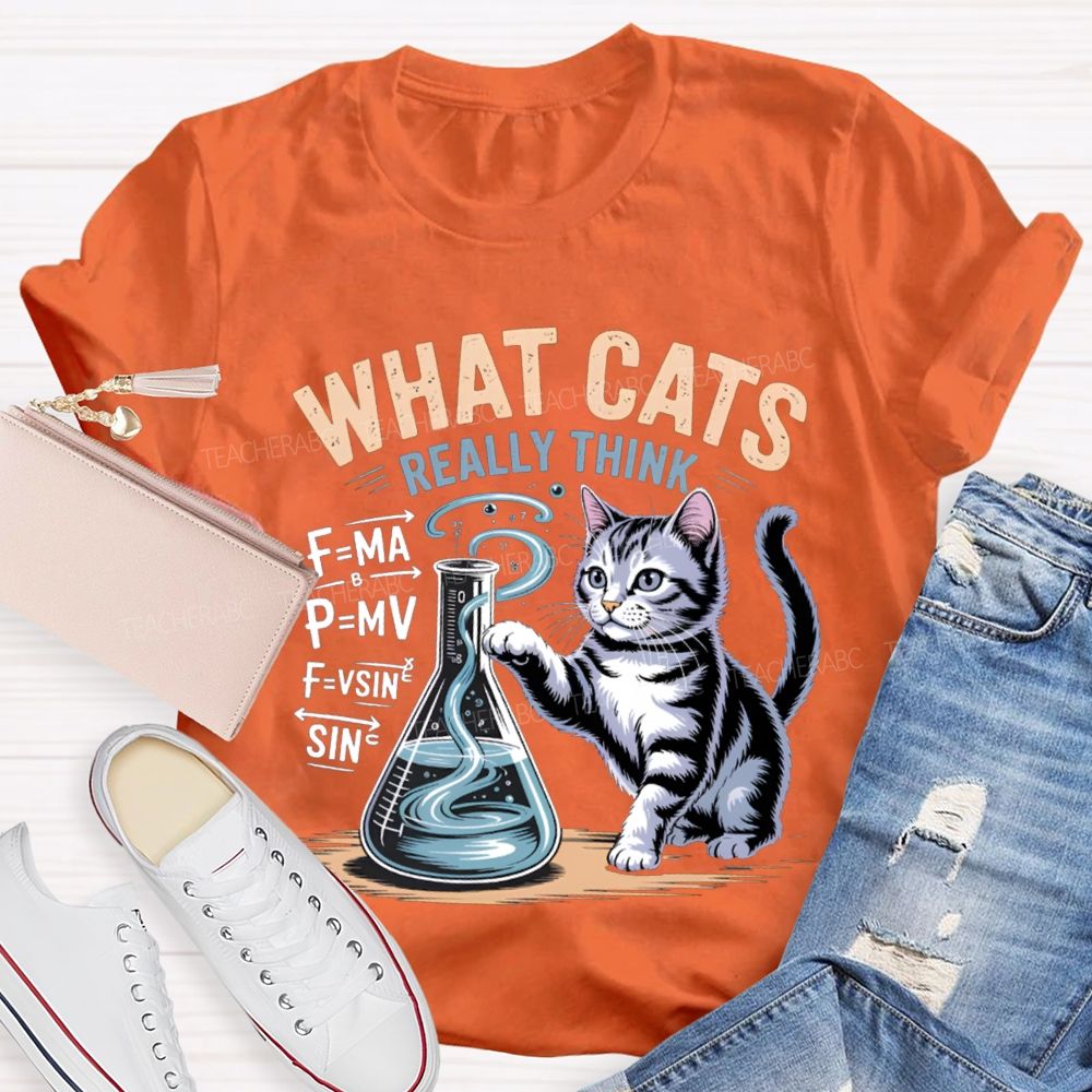 What Cats Really Think Physical Cat Teacher T-shirt