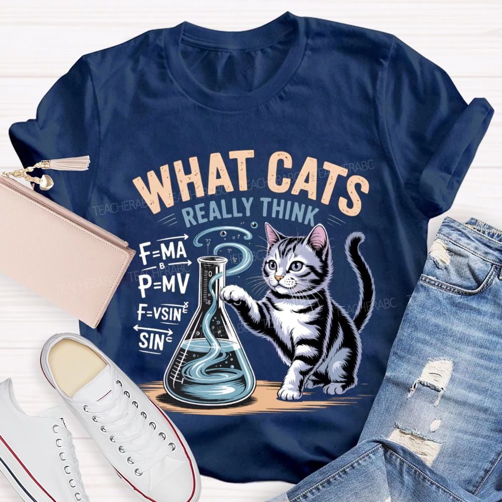 What Cats Really Think Physical Cat Teacher T-shirt