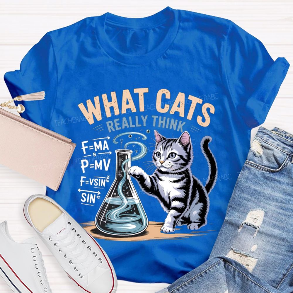 What Cats Really Think Physical Cat Teacher T-shirt