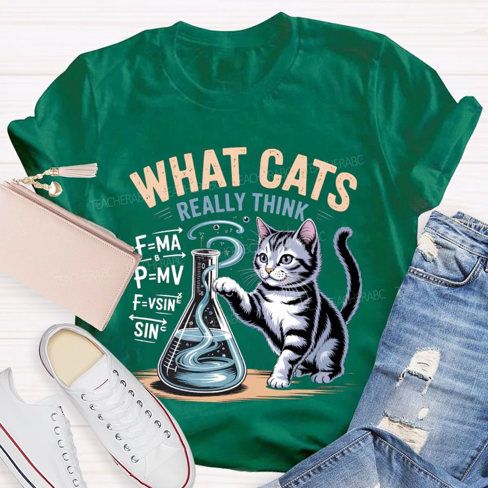 What Cats Really Think Physical Cat Teacher T-shirt