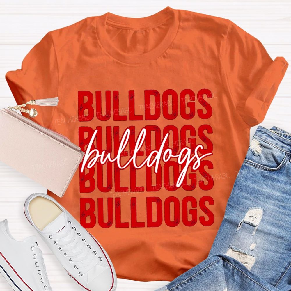 Personalized Mascot Bulldogs Colored Fonts T-shirt