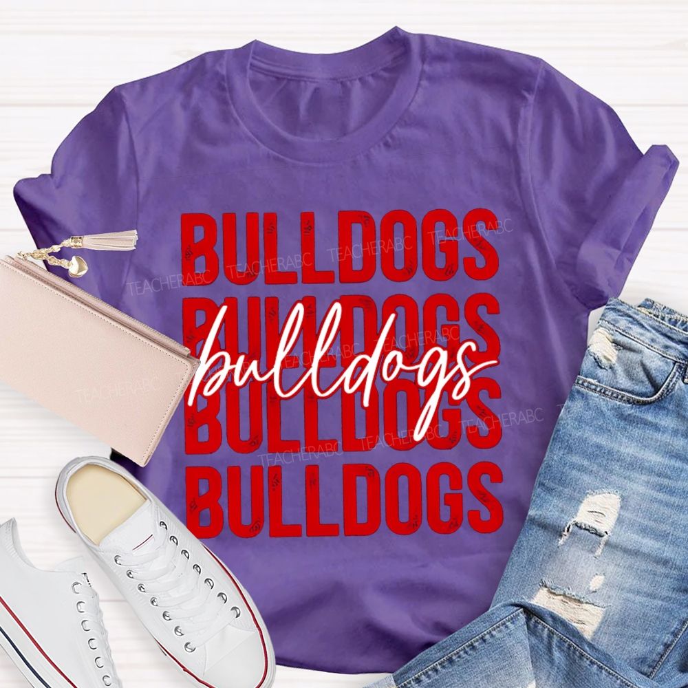 Personalized Mascot Bulldogs Colored Fonts T-shirt