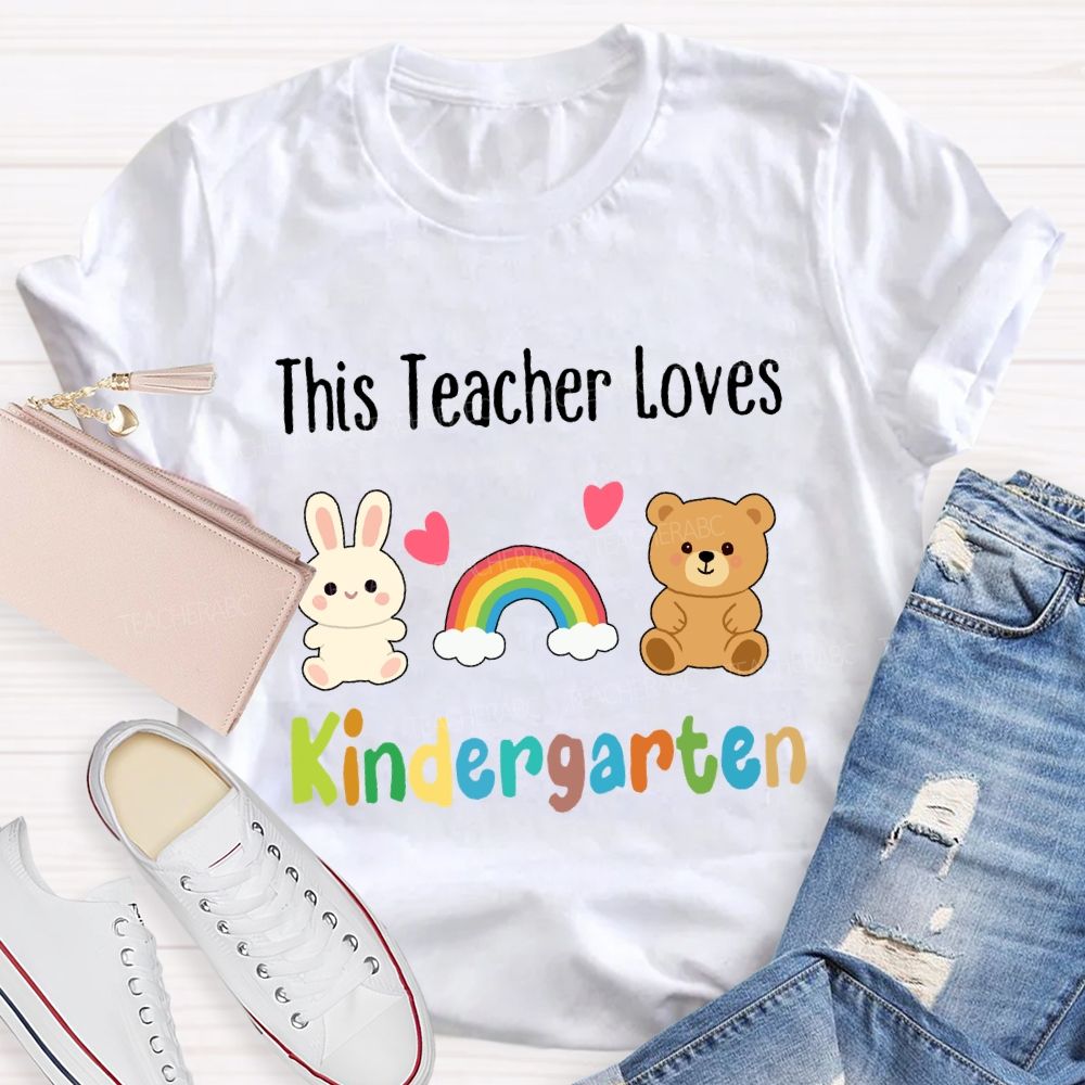 Personalized Grade This Teachers Loves Kindergarten T-Shirt