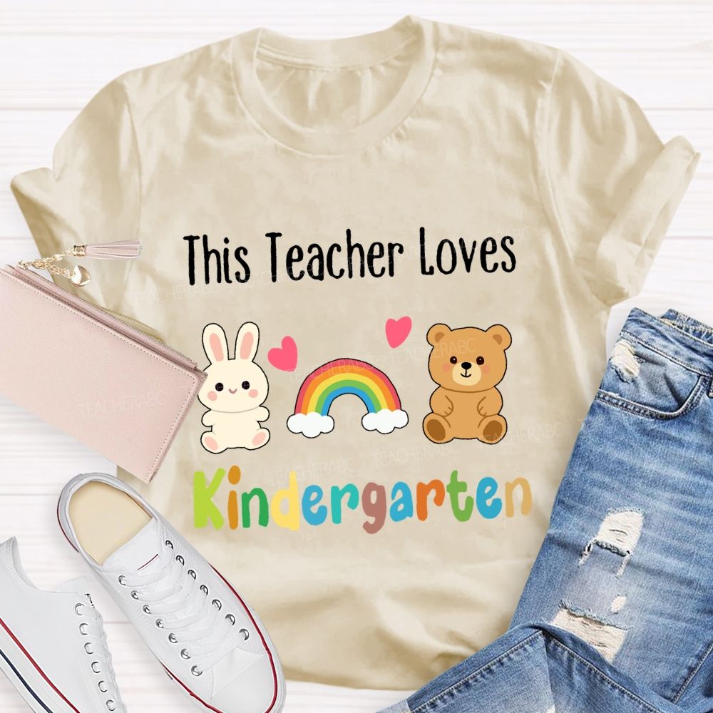 Personalized Grade This Teachers Loves Kindergarten T-Shirt