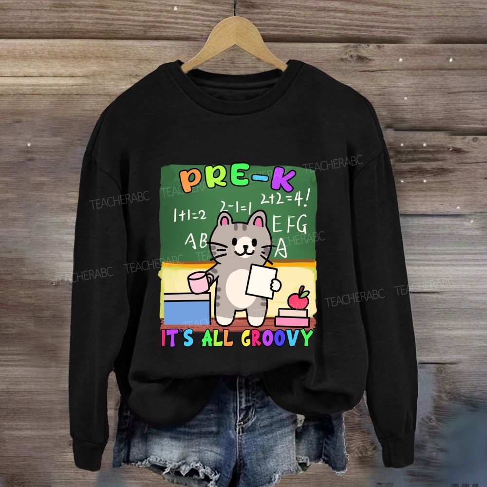 Personalized Grade It's All Groovy The Cat Sweatshirt