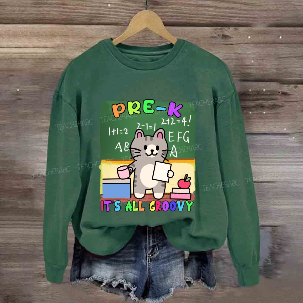 Personalized Grade It's All Groovy The Cat Sweatshirt
