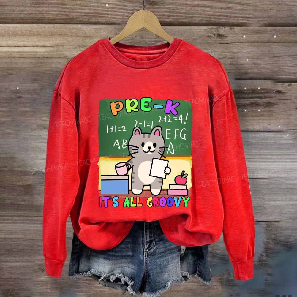 Personalized Grade It's All Groovy The Cat Sweatshirt