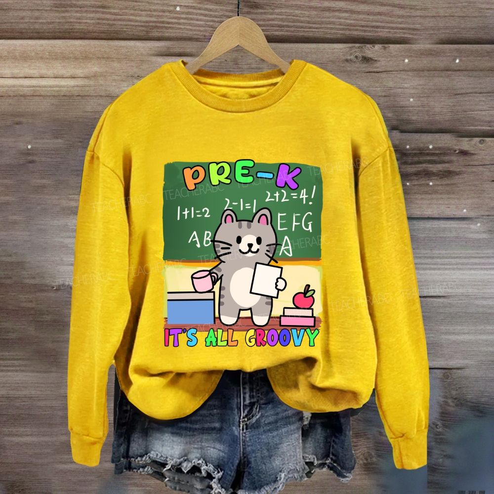 Personalized Grade It's All Groovy The Cat Sweatshirt