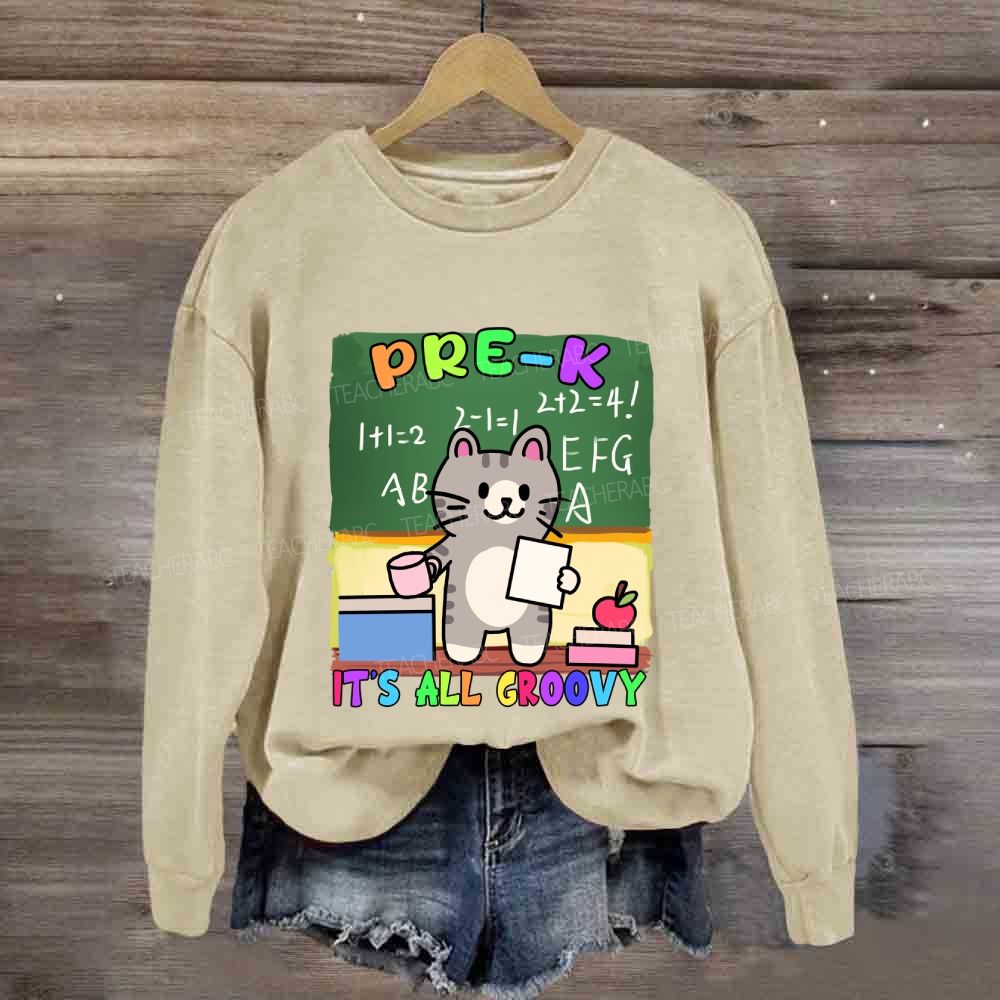 Personalized Grade It's All Groovy The Cat Sweatshirt
