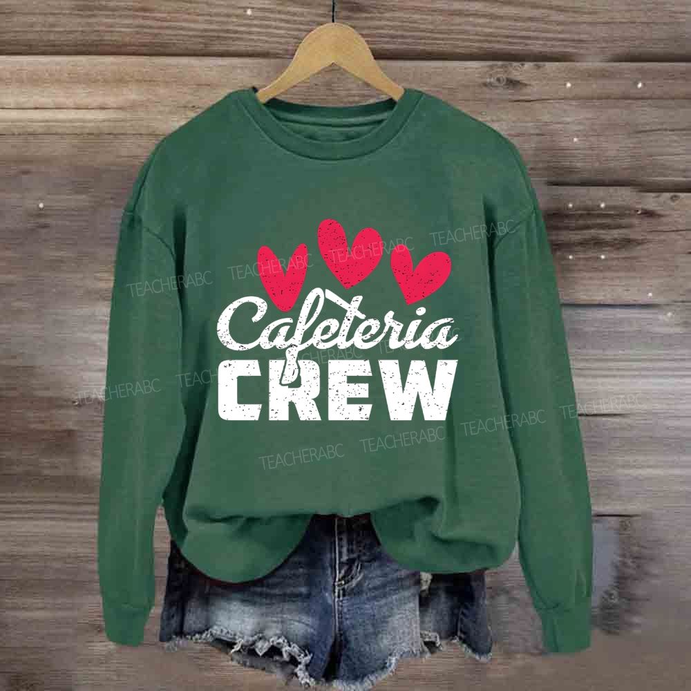 Cafeteria Crew Heart Valentine'S Day Sweatshirt
