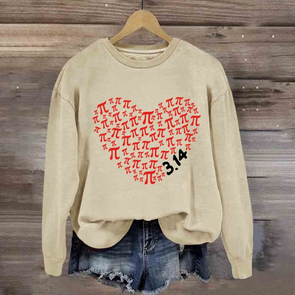 Heart Pi Valentine'S Day Math Teacher Sweatshirt