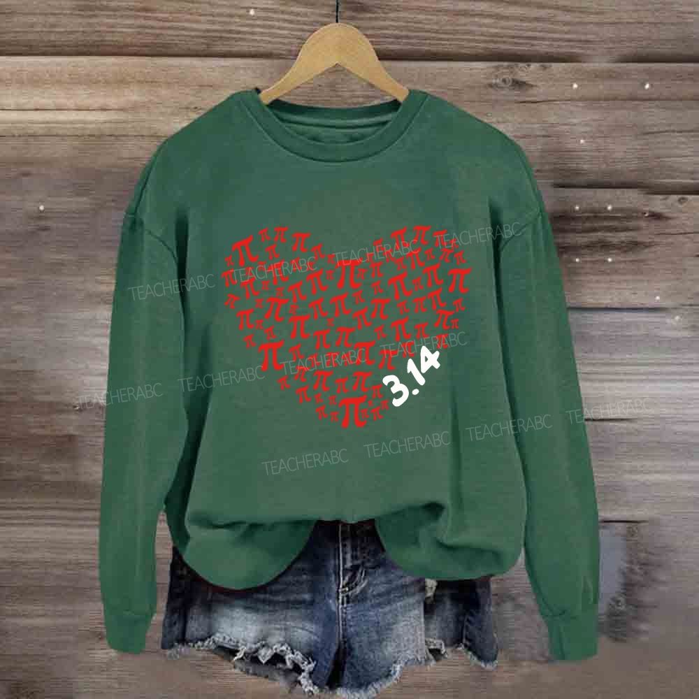 Heart Pi Valentine'S Day Math Teacher Sweatshirt